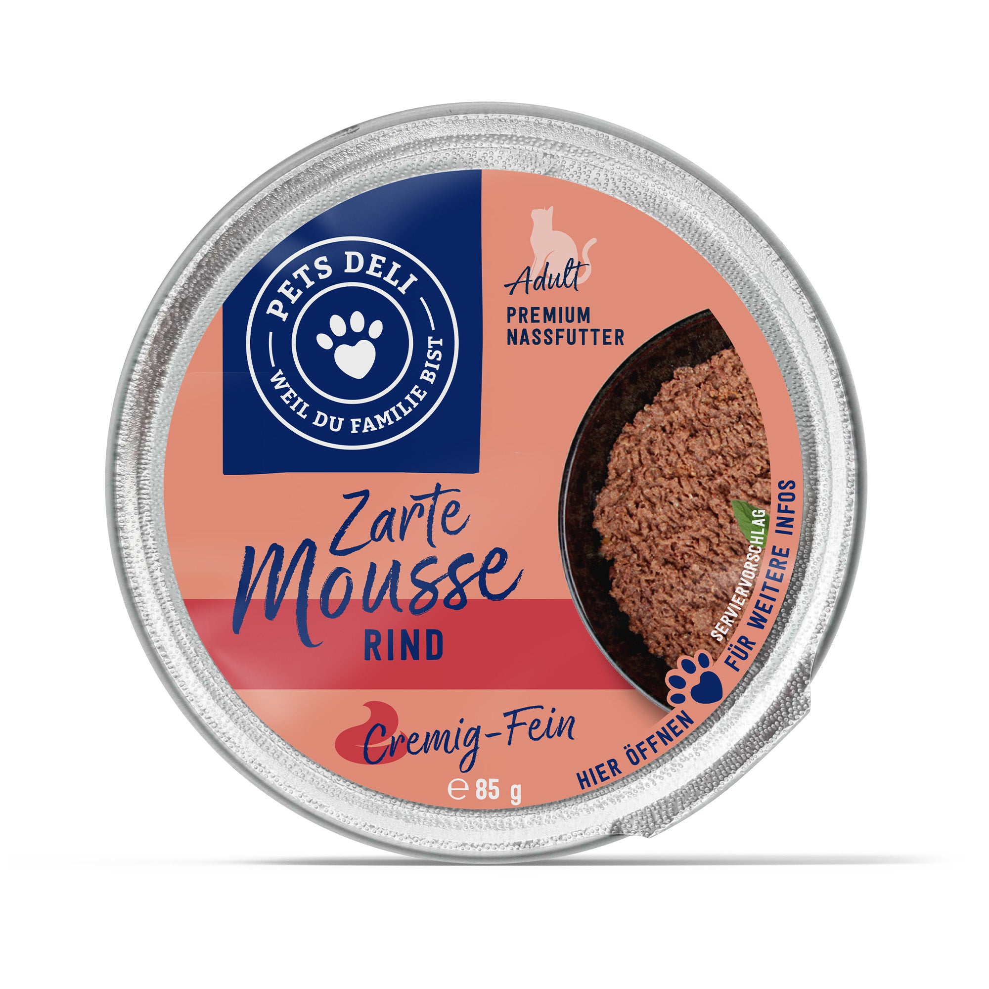 Nassfutter Mousse Rind für Katzen