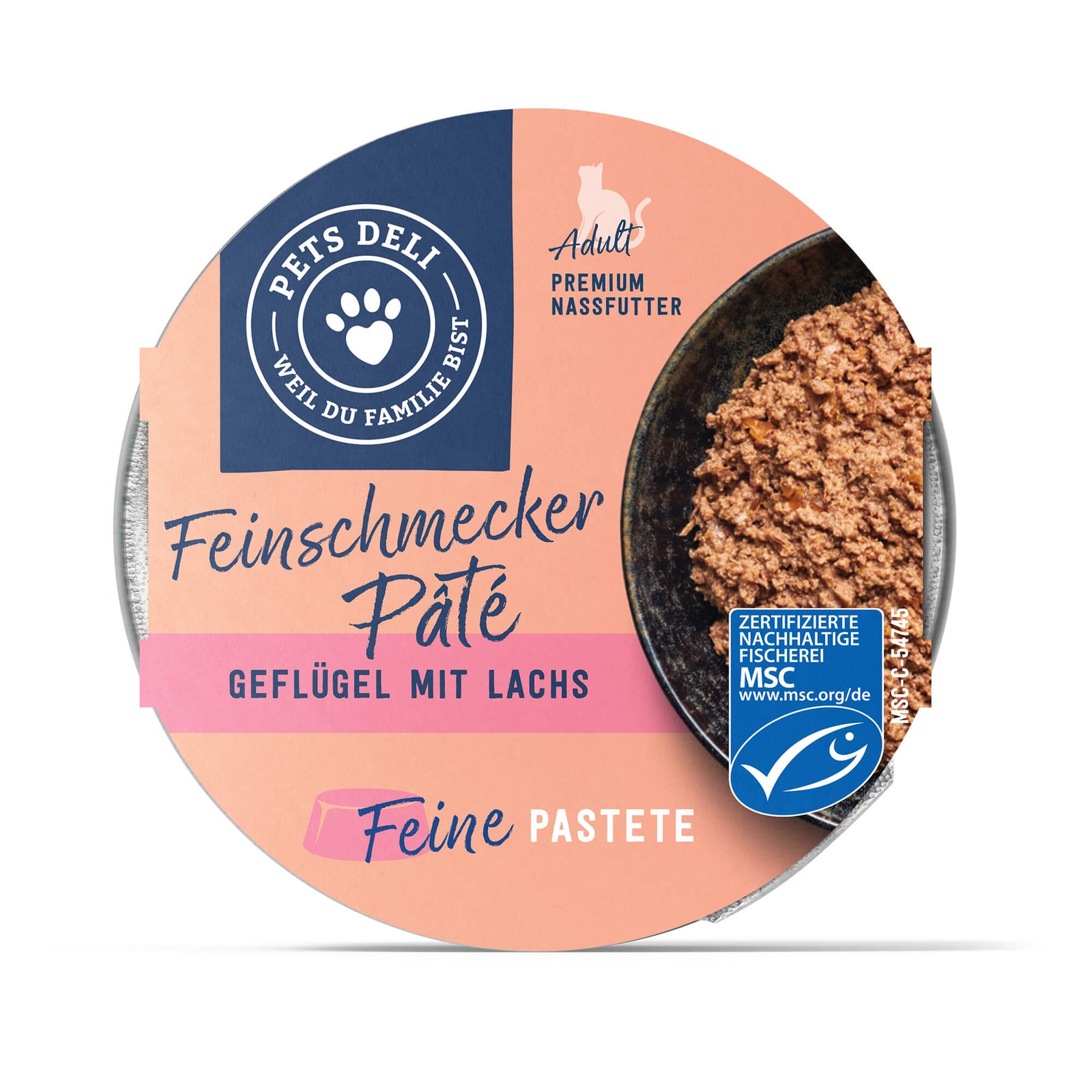 Nassfutter für Katzen - PD Katze Nafu Pastete Schale Lachs 01 1600x