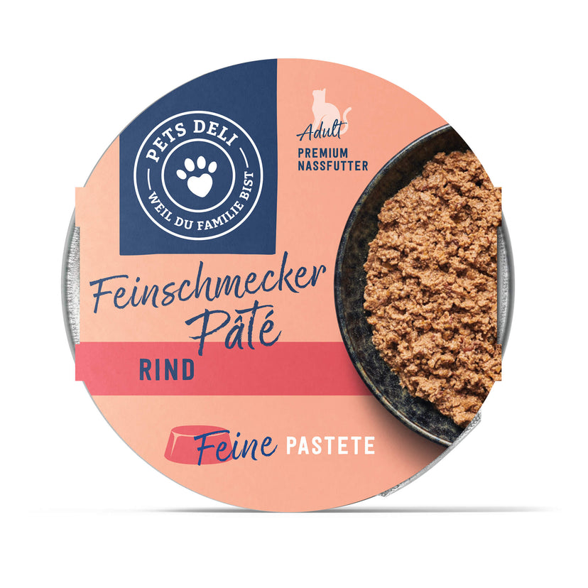 Nassfutter "Feinschmecker Pâté" Rind für Katzen