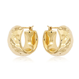 14k Gold Hammer Hoops