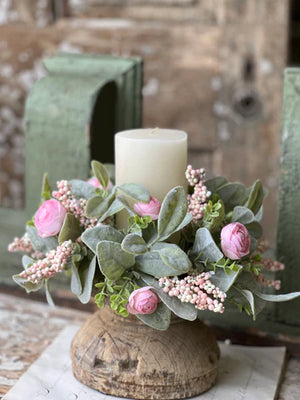 Debutante Blooms Candle Ring | 3" | Pink - Avenue 550