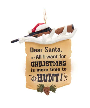 Hunting Letter To Santa Ornament - Avenue 550