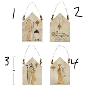 Wood Ornament with Holy Image and Hanger - Avenue 550 - Ornament Display Hanger