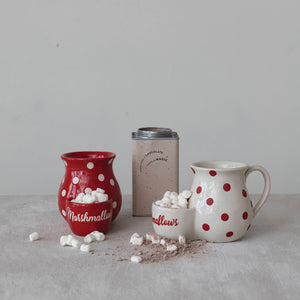 18 oz. Stoneware Mug w/ Wax Relief Dots & Marshmallow Holder "Marshmallows", 2 Colors - Avenue 550