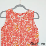 Ann Taylor LOFT Coral Floral Sleeveless Button Top Size S