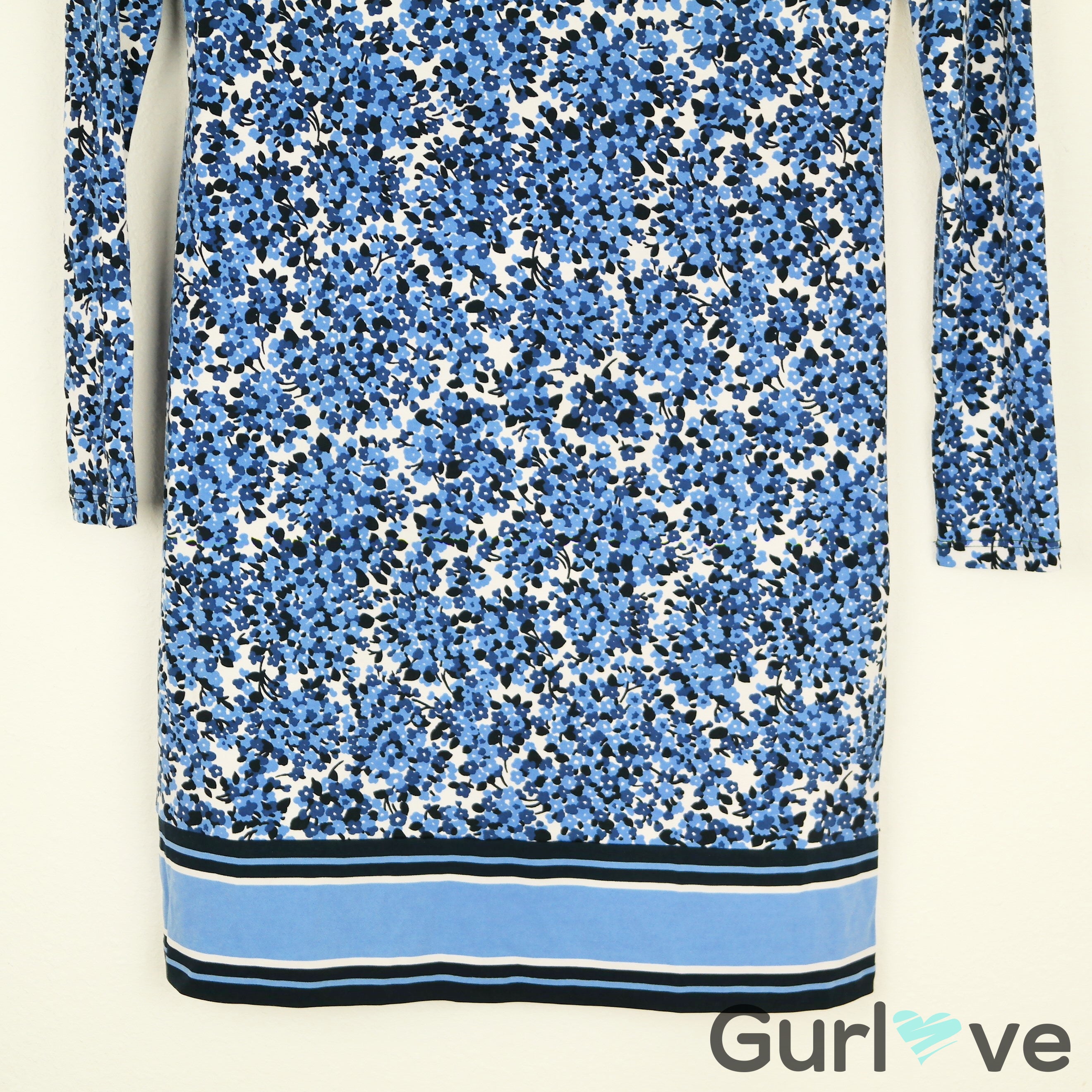Michael Kors Blue Floral Dress Size P 