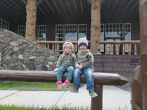 Taiga Tots wool hoodies at Yellowstone Lodge