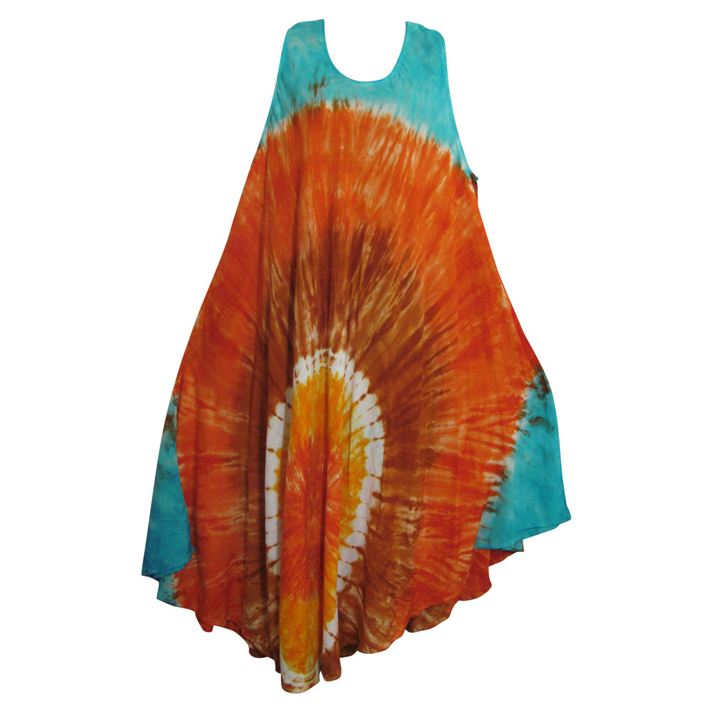 Women's Bohemian Tie-Dye Plus Sleeveless Summer Beach Dress – Ambali ...