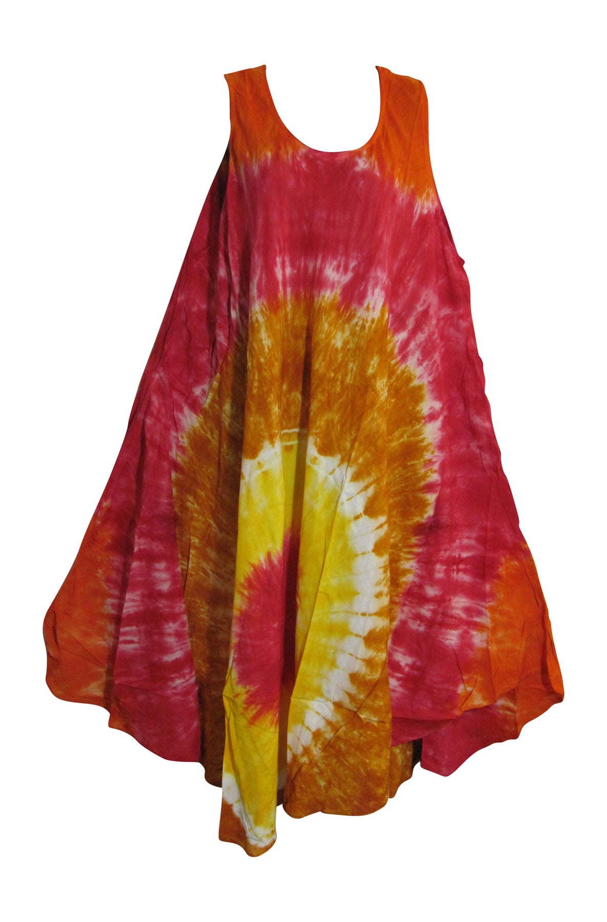 Women's Bohemian Tie-Dye Plus Sleeveless Summer Beach Dress – Ambali ...