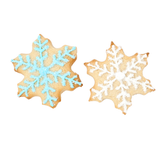 Image of cut out snowflake cookies