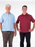 men in adaptive back snap polo shirts