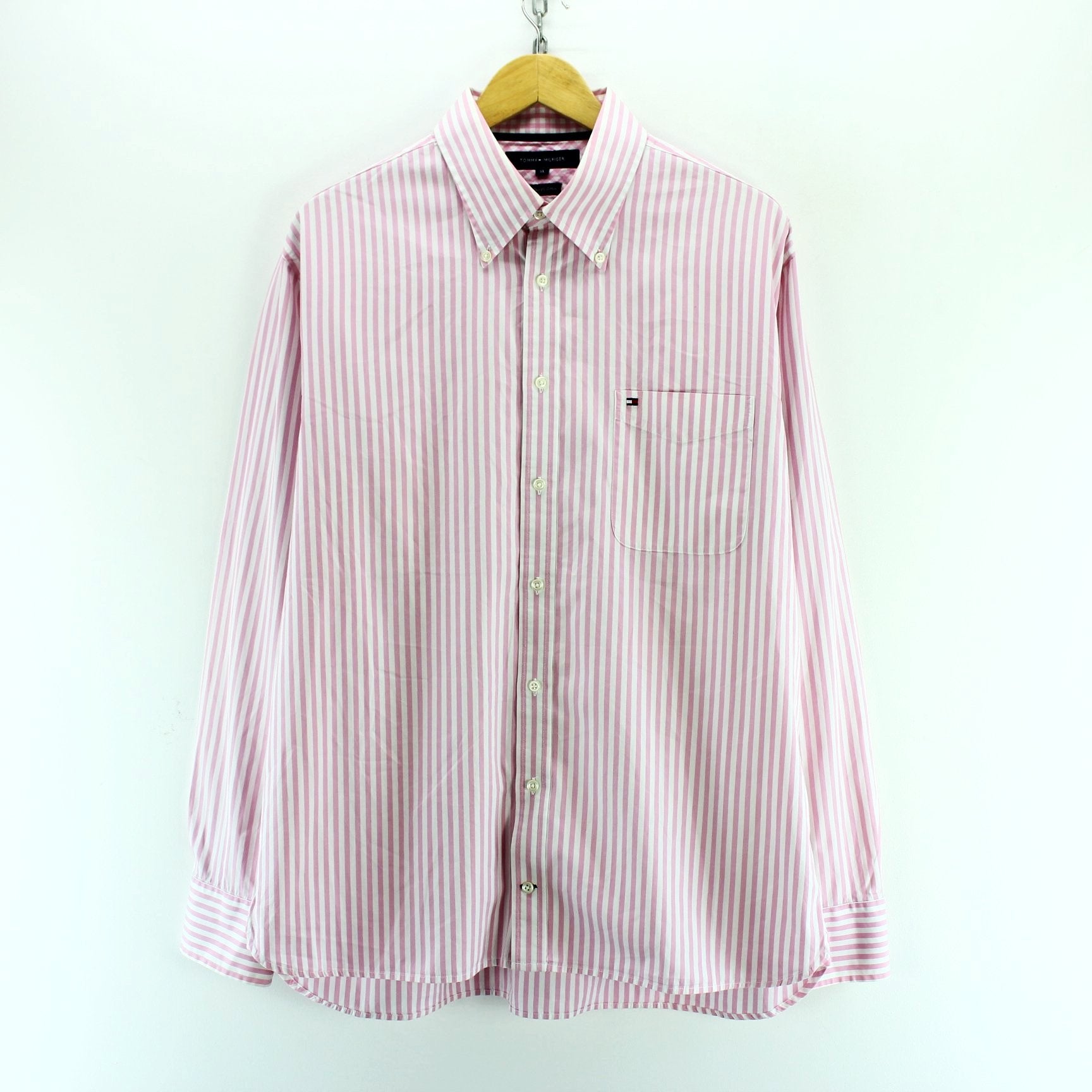 tommy hilfiger pink mens shirt