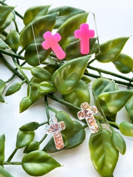 Opal Cross Studs