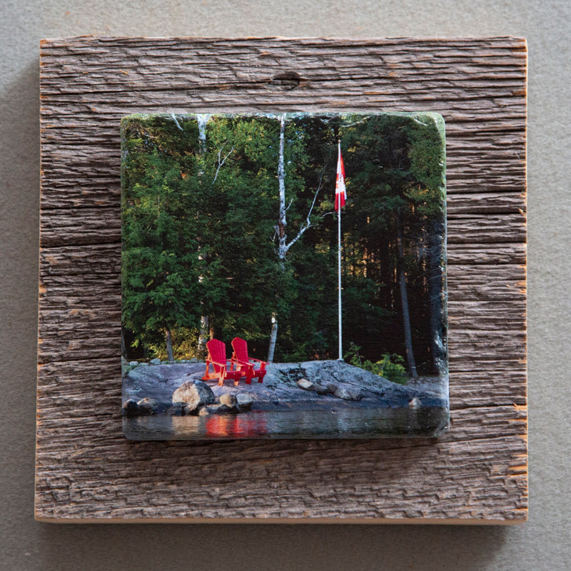 Two By The Lake - On Barn Board 5168 - Art On Stone product image