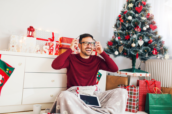 Opening presents on Christmas day