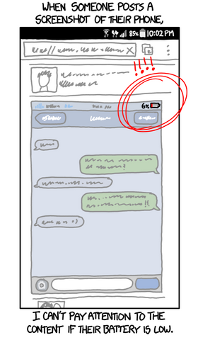 funny comic about low battery screen grabs
