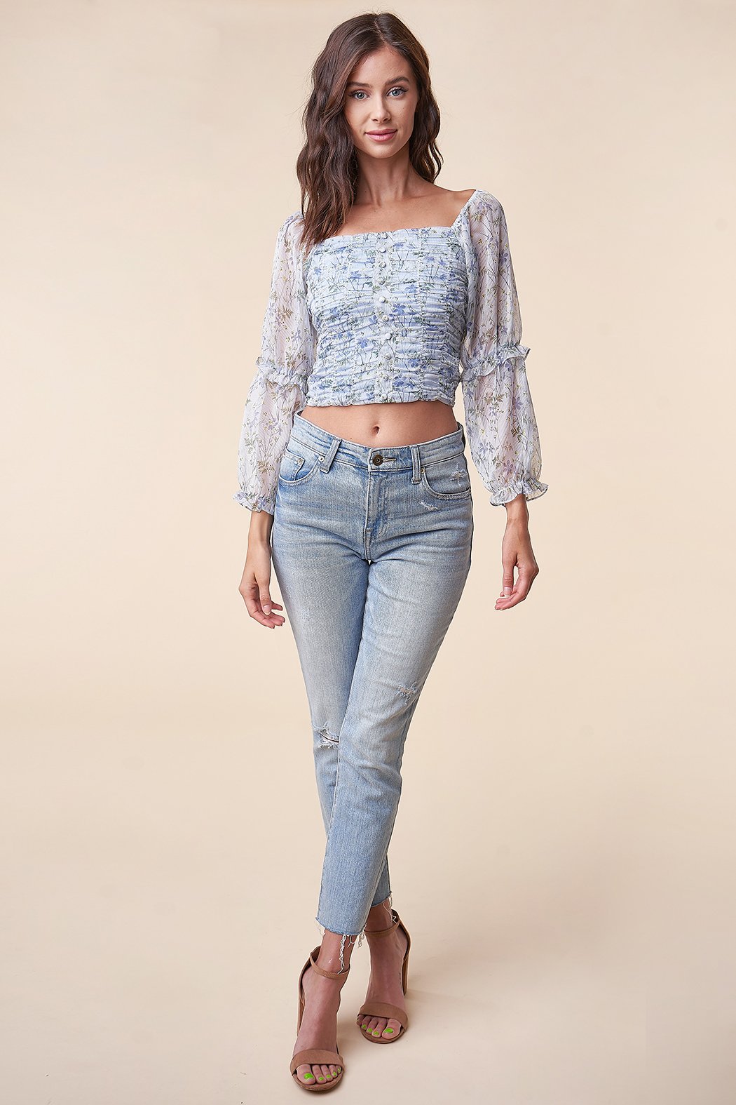 Utopia Floral Square Neck Crop Top – Sugarlips