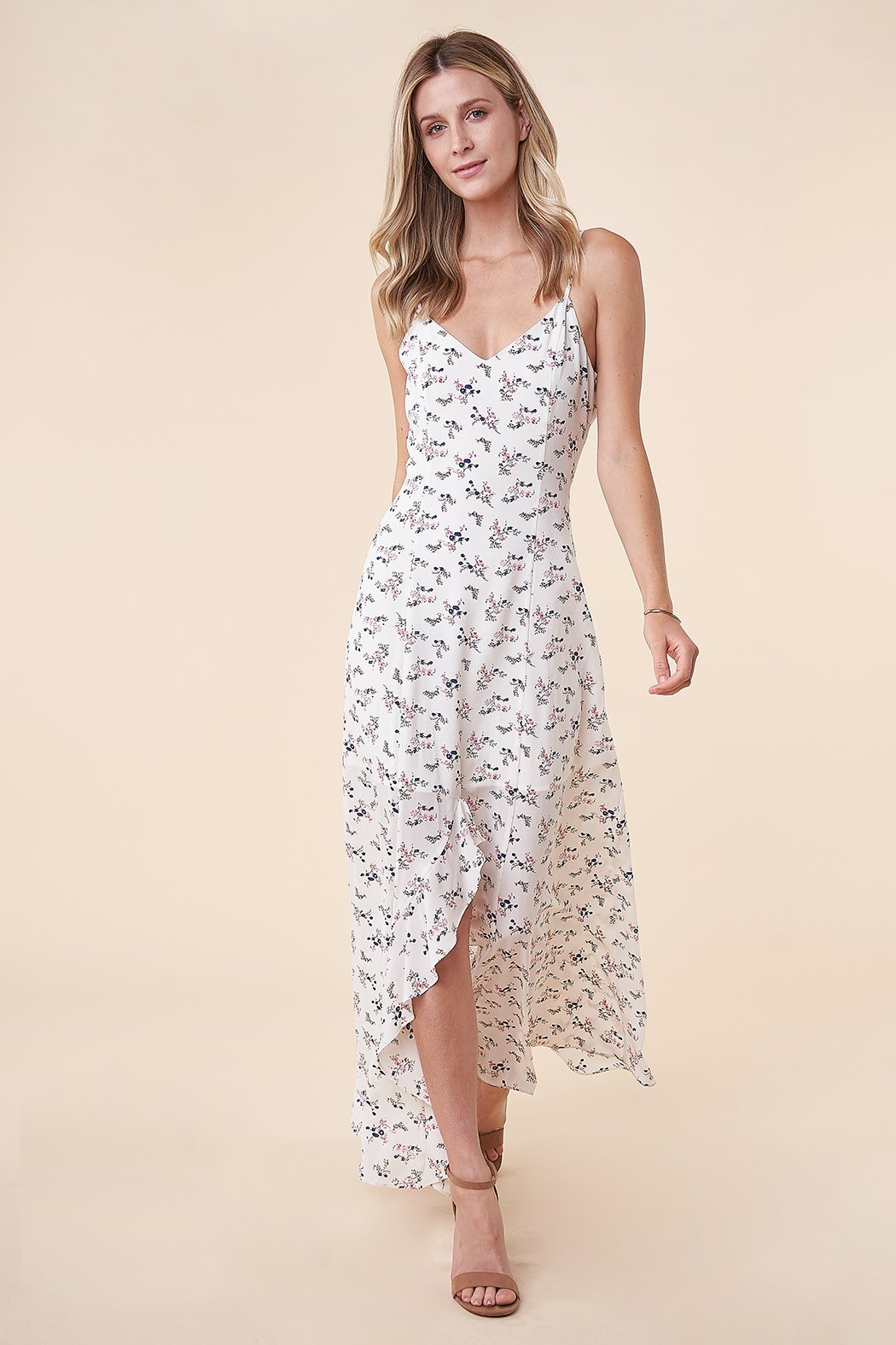 floral high low maxi dress