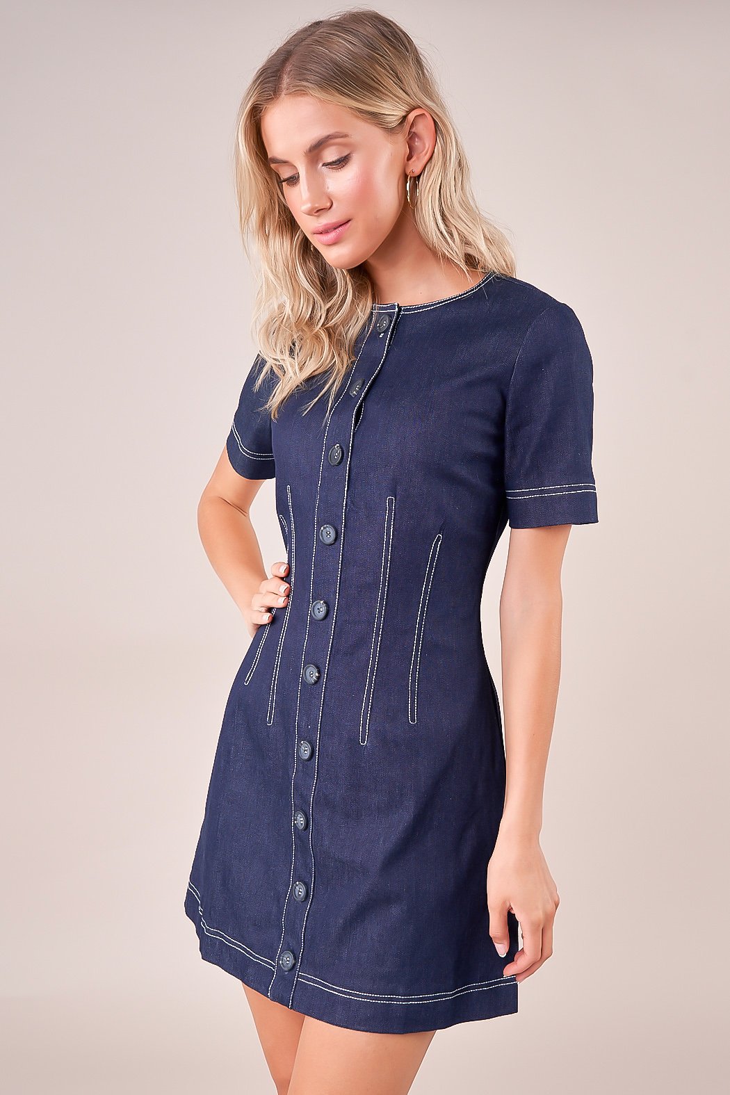 denim shift dress