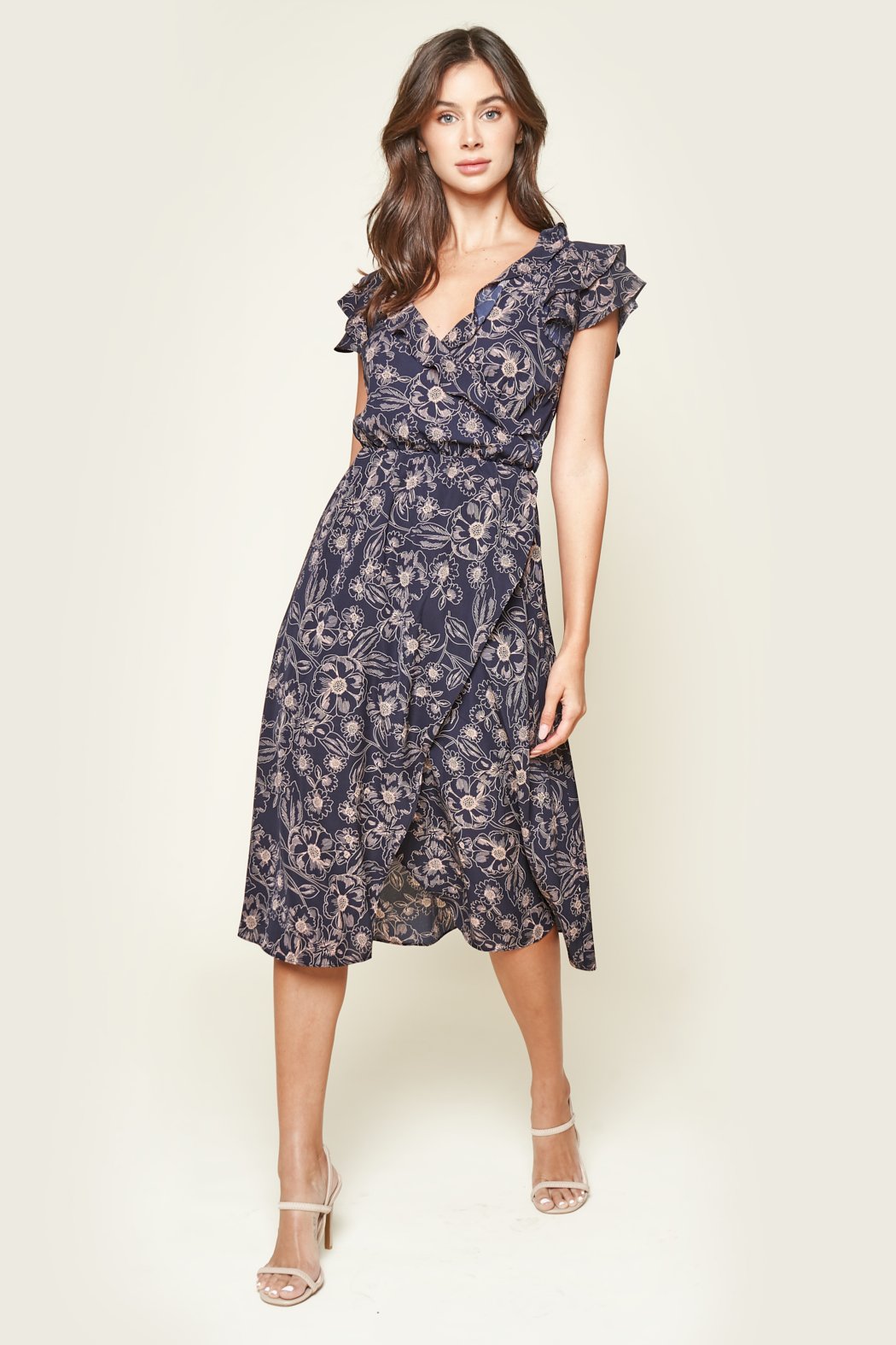 Rhodes Floral Midi Dress – Sugarlips