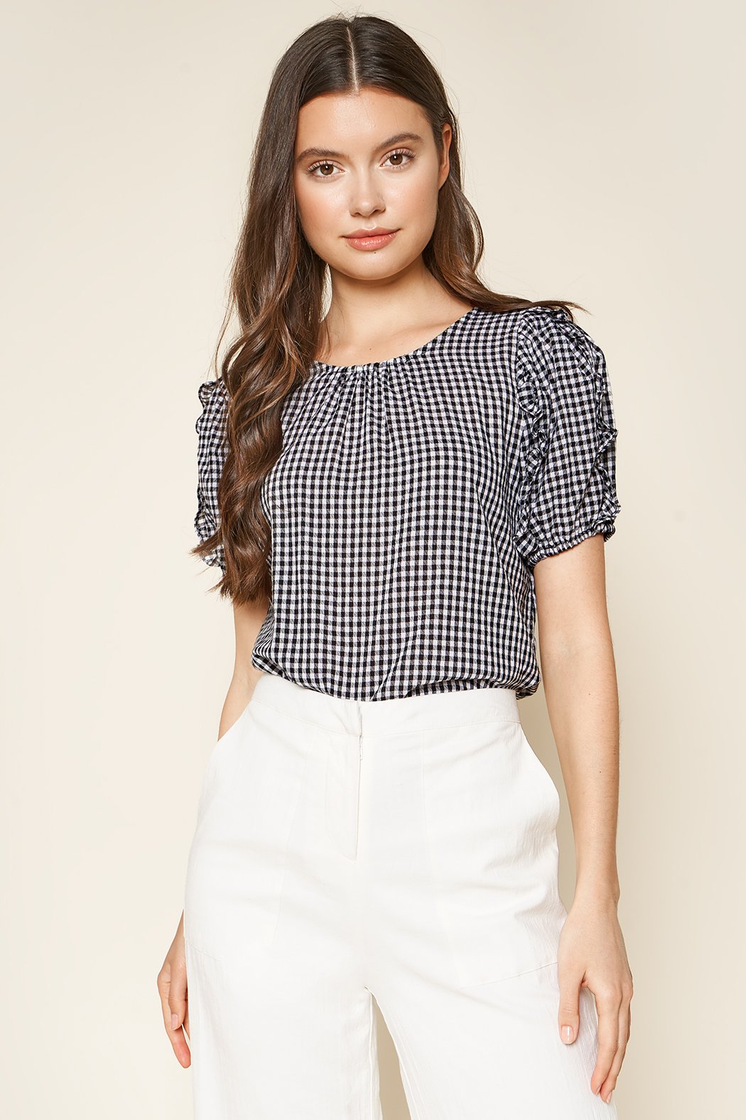 Laia Gingham Puff Sleeve Top â Sugarlips