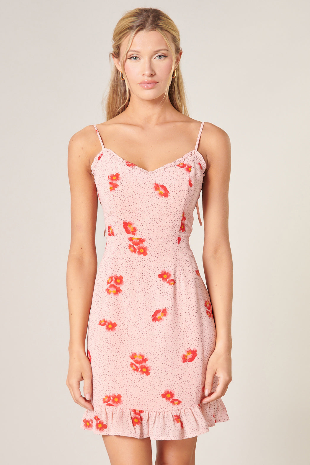 Besame Floral Kaia Tie Strap Mini Dress