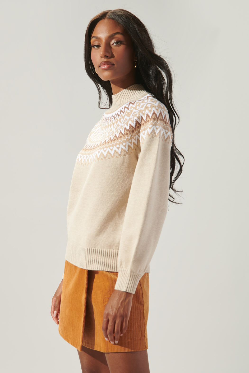 Honey Baby Fair Isle Mock Neck Sweater – Sugarlips