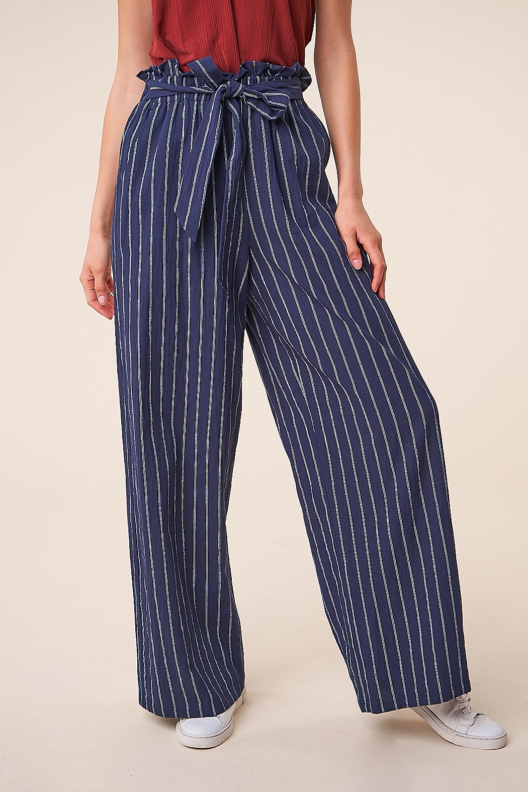 paperbag pants striped