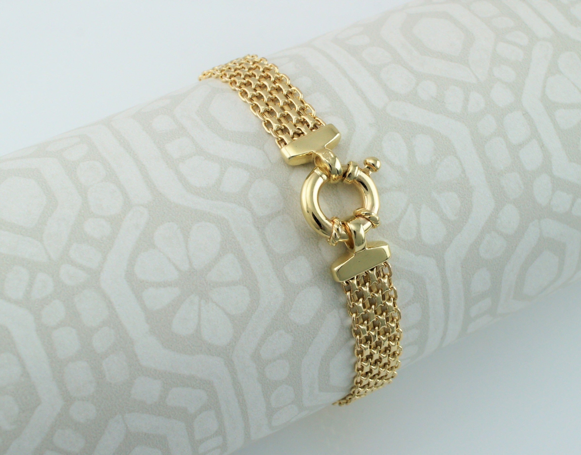 9ct Yellow Gold Bismark Bracelet 19cm / 7.5 inch | Fox Jewellery