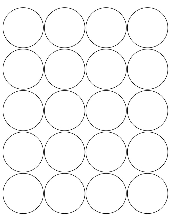 2 Diameter Round Bright Label Sheet – labelsbythesheet.com