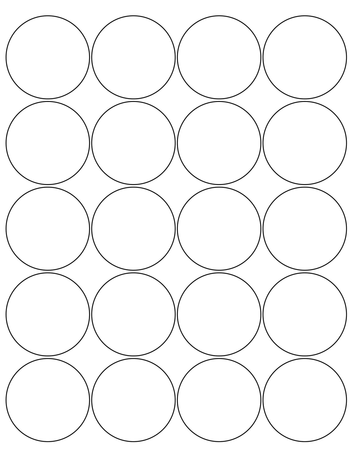 2 Diameter Round Bright Label Sheet