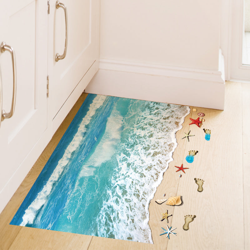 Starfish Footprint Sea Beach 3d Floor Stickers Vinyl Diy Wall