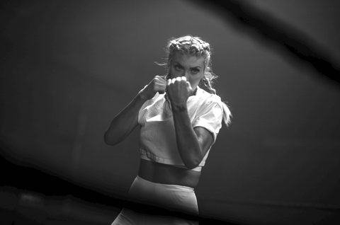 FightCamp Trainer Shanie Smash Shadowboxing in a Boxing Ring