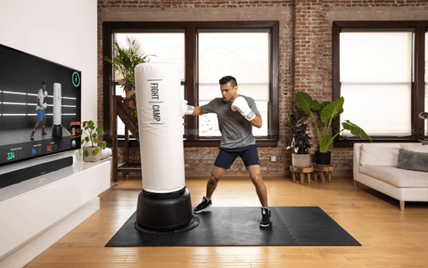 Man doing a boxing Tabata at-home workout