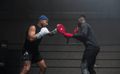 Boxing Mitt Work with a Boxer and Coach
