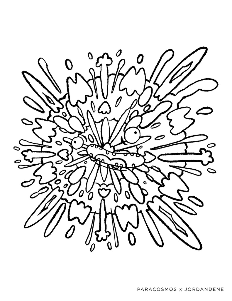 Space Explosion Paracosmos Coloring Page