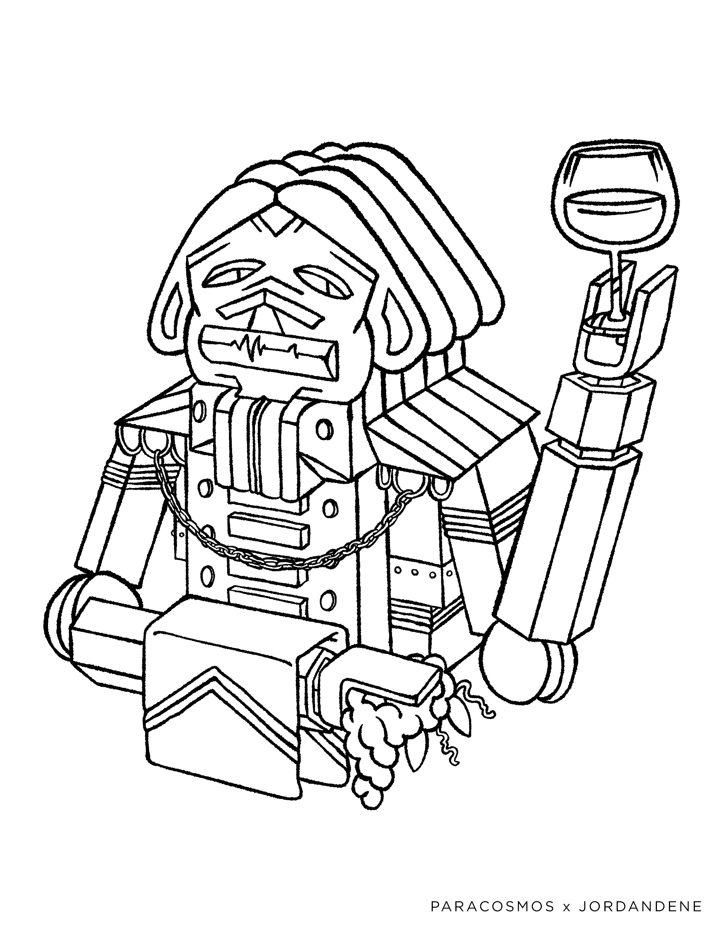 Fancy Robot Free Coloring Page – jordandene