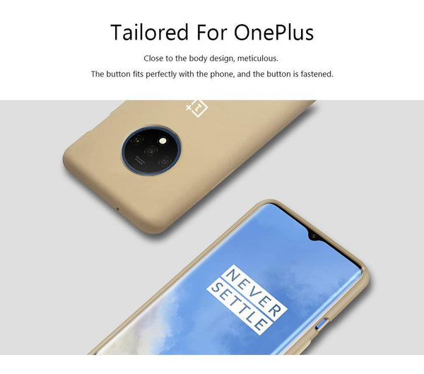 TDG Oneplus 7T Silicone Back Cover Protective Case Stone Beige