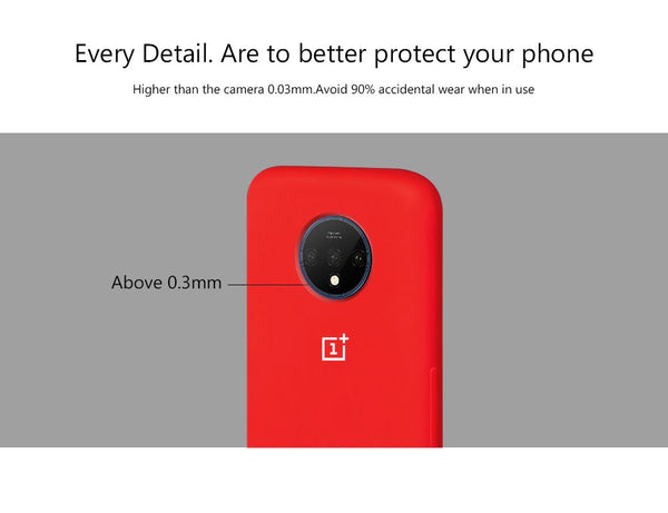 TDG Oneplus 7T Silicone Back Cover Protective Case Red