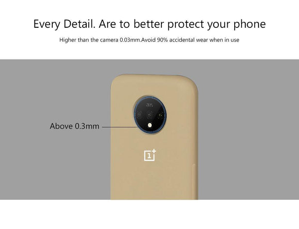 TDG Oneplus 7T Silicone Back Cover Protective Case Stone Beige