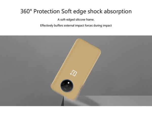 TDG Oneplus 7T Silicone Back Cover Protective Case Stone Beige