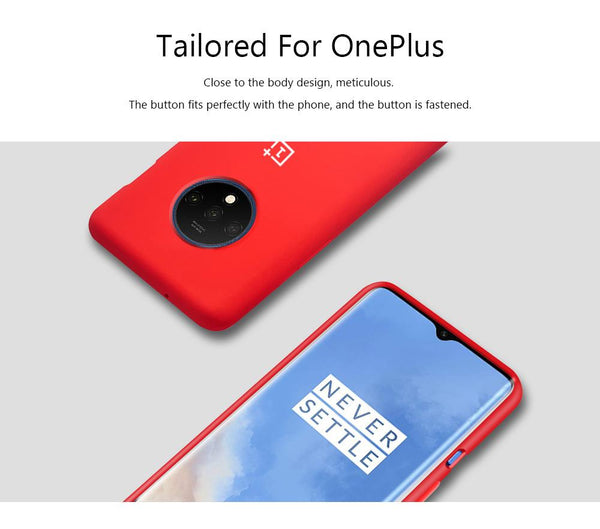 TDG Oneplus 7T Silicone Back Cover Protective Case Red