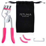 Silicone Eyelash Curler With Refill Pads & Satin Pouch