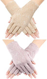 Women Sunblock Fingerless Gloves Non Skid Summer Gloves UV Protection Driving Gloves