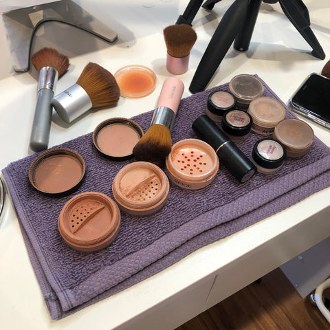 behind the scenes makeup table