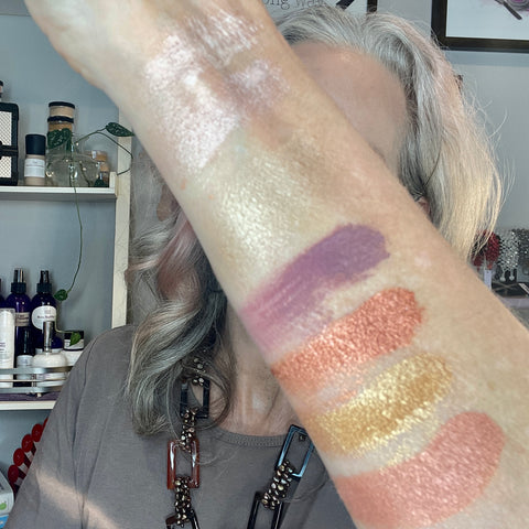 swatch of mineral eyeshadows 