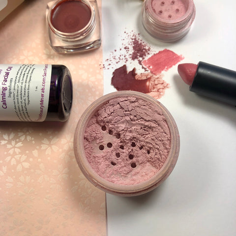 rosy makeup look featuring ballet slipper radiance powder 