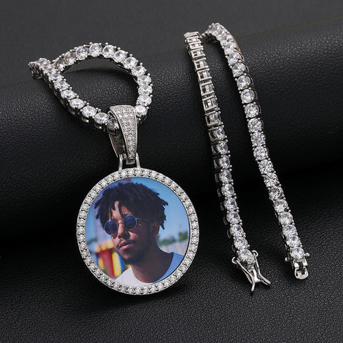 Personalized Photo Medallions Necklace- Memory Pendant