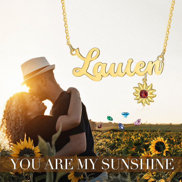 sunflower necklace you are my sunshine