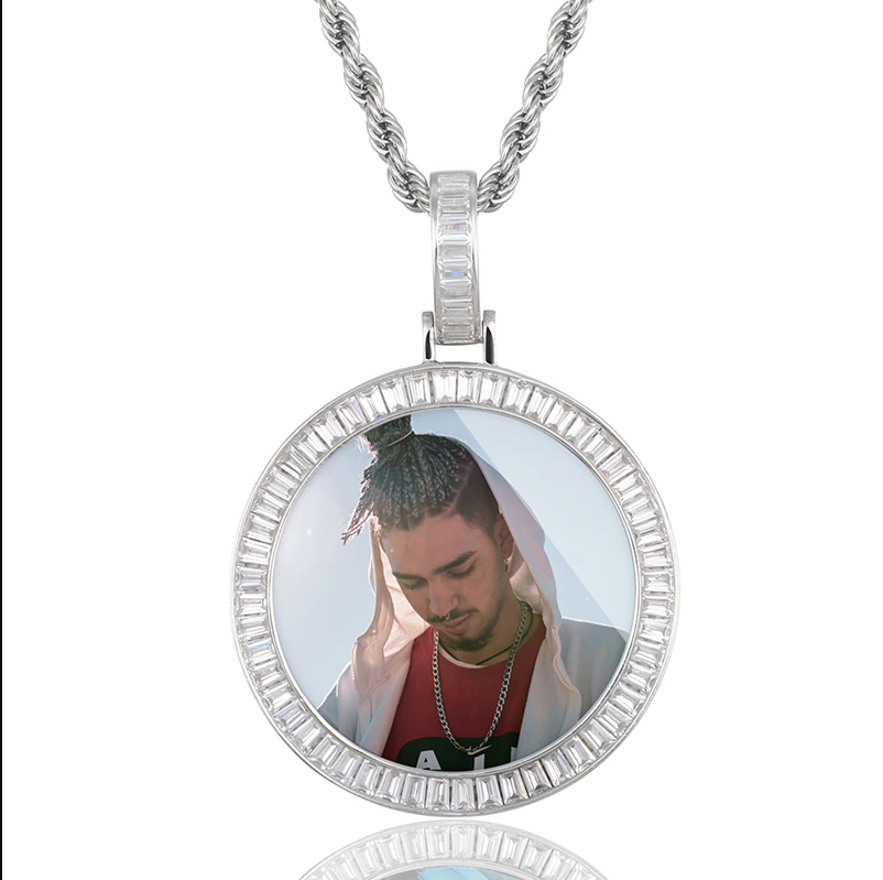 Moissanite Memory Medallion Picture Necklace